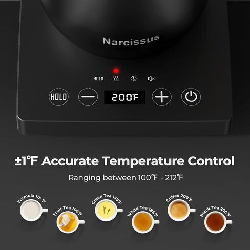 Narcissus Gooseneck Electric Kettle, ±1℉ Temperature Control, 0.9 Liter in Saudi Arabia