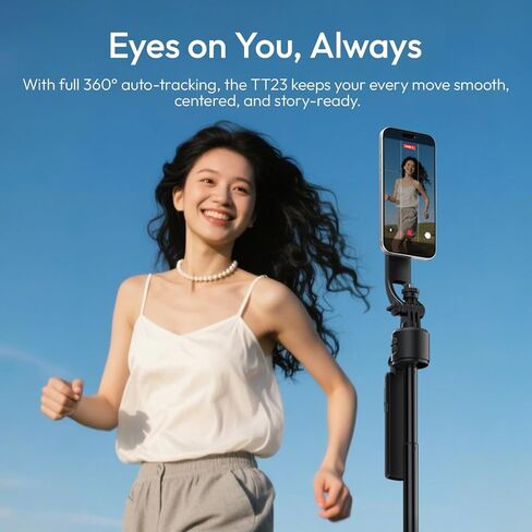 ULANZI TT23M 63" Magnetic Face Tracking Tripod for iPhone, 360° Smart Auto Face Tripod with Remote, Selfie Stick for MagSafe that Follows Your Movement for iPhone 17/16/15/14/13/Android/Camera/GoPro in Saudi Arabia