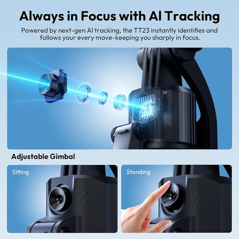 ULANZI TT23M 63" Magnetic Face Tracking Tripod for iPhone, 360° Smart Auto Face Tripod with Remote, Selfie Stick for MagSafe that Follows Your Movement for iPhone 17/16/15/14/13/Android/Camera/GoPro in Saudi Arabia
