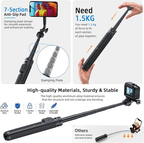 70'' Magnetic Tripod for iPhone, Phone Tripod for Smartphone in Saudi Arabia
