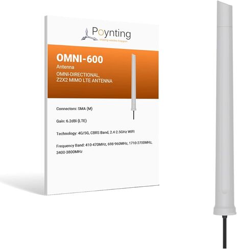 Poynting OMNI-600 Wideband Omni-Directional Antenna | 2x2 Mimo | 5G Ready | 4G LTE | 617-3800 MHz | 6.2 dBi in Saudi Arabia