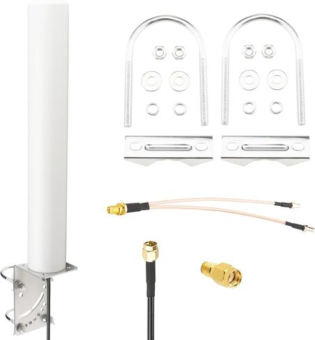 600-6000MHz Outdoor Antenna 5G 4G LTE WiFi Cellular Antenna 10dBi-12dBi High Gain Omni Directional with 16.4ft Low Loss Cable SMA/RP-SMA Male & TS9 Adapters for Routers Modems Gateway in Saudi Arabia