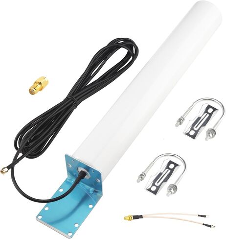 600-6000MHz Outdoor Antenna 5G 4G LTE WiFi Cellular Antenna 10dBi-12dBi High Gain Omni Directional with 16.4ft Low Loss Cable SMA/RP-SMA Male & TS9 Adapters for Routers Modems Gateway in Saudi Arabia