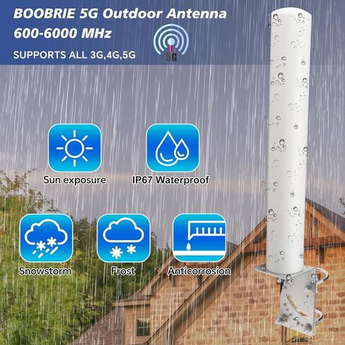 600-6000MHz Outdoor Antenna 5G 4G LTE WiFi Cellular Antenna 10dBi-12dBi High Gain Omni Directional with 16.4ft Low Loss Cable SMA/RP-SMA Male & TS9 Adapters for Routers Modems Gateway in Saudi Arabia