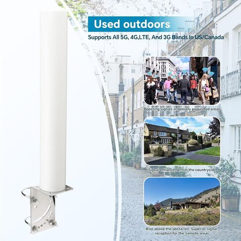 600-6000MHz Outdoor Antenna 5G 4G LTE WiFi Cellular Antenna 10dBi-12dBi High Gain Omni Directional with 16.4ft Low Loss Cable SMA/RP-SMA Male & TS9 Adapters for Routers Modems Gateway in Saudi Arabia