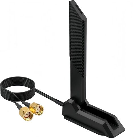 Tri-Band WiFi 6E Antenna 12dBi – 2.4GHz/5GHz/6GHz RP-SMA Magnetic Base Omni-Directional Antenna for ASUS ROG Strix B760 Z790 Motherboard, PCIe WiFi 6E Card, Router, Bluetooth 1.2m (4ft) Cable in Saudi Arabia
