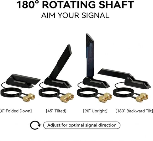 Tri-Band WiFi 6E Antenna 12dBi – 2.4GHz/5GHz/6GHz RP-SMA Magnetic Base Omni-Directional Antenna for ASUS ROG Strix B760 Z790 Motherboard, PCIe WiFi 6E Card, Router, Bluetooth 1.2m (4ft) Cable in Saudi Arabia