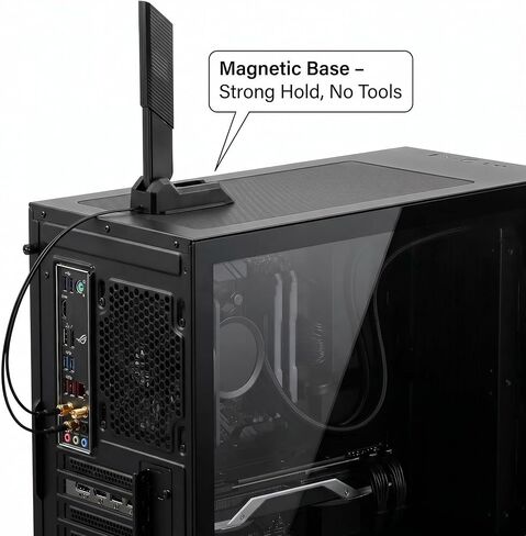Tri-Band WiFi 6E Antenna 12dBi – 2.4GHz/5GHz/6GHz RP-SMA Magnetic Base Omni-Directional Antenna for ASUS ROG Strix B760 Z790 Motherboard, PCIe WiFi 6E Card, Router, Bluetooth 1.2m (4ft) Cable in Saudi Arabia