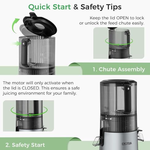 OSTBA Cold Press Juicer, 600W Slow Masticating Juicer with Large Feed Chute in Saudi Arabia