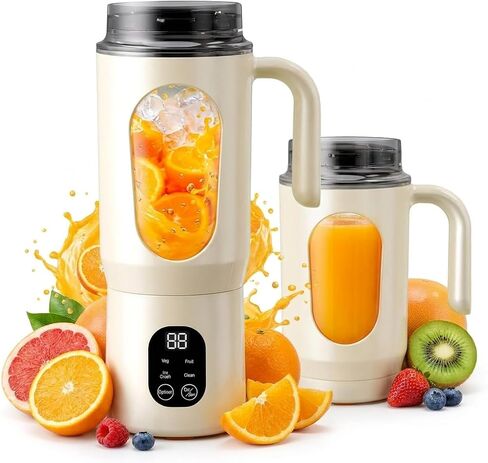 Personal Size Blender 20oz Portable Electric Blender Cup with 12 Blades,Rechargeable Single Serve Juicer Blender Mini Cordeless Juicing Blending Cup for Smoothies,Protein Shakes, Ice Crushing in Saudi Arabia