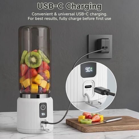 COKUNST Portable Blender, Smoothie Blender with LED Display, 17 oz, White in Kuwait