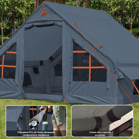 Inflatable Camping Tent,2/4/6/8/10 Person Glamping Inflatable Tents, Quick Setup Blow Up Tents with Pump, Waterproof Inflatable Tent for Camping, Air Glamping Tents for Adult in Kuwait