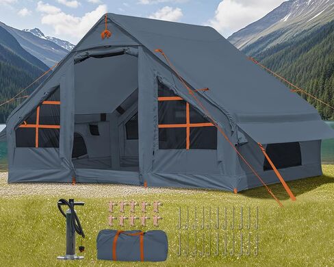 Inflatable Camping Tent,2/4/6/8/10 Person Glamping Inflatable Tents, Quick Setup Blow Up Tents with Pump, Waterproof Inflatable Tent for Camping, Air Glamping Tents for Adult in Kuwait