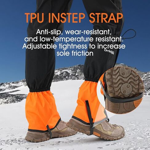 Leg Gaiters for Men and Women Waterproof Adjustable Gators for Hiking Boots in Climbing Hunting Trekking & Fishing Snow Gaiters (Green L) in Saudi Arabia