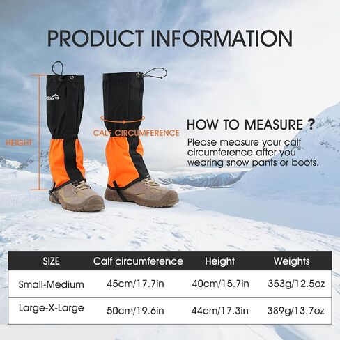 Leg Gaiters for Men and Women Waterproof Adjustable Gators for Hiking Boots in Climbing Hunting Trekking & Fishing Snow Gaiters (Green L) in Saudi Arabia