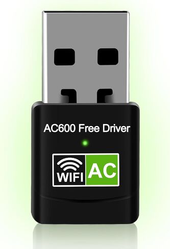 AC600 USB WiFi Adapter for Desktop PC, Driver Free Wireless Network Adapter for Laptop, 5G/2.4G Dual Band High Speed Mini WiFi Dongle Stick, Compatible with Windows 11/10/8.1/8/7/XP/Vista in Kuwait
