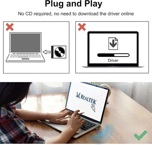 AC600 USB WiFi Adapter for Desktop PC, Driver Free Wireless Network Adapter for Laptop, 5G/2.4G Dual Band High Speed Mini WiFi Dongle Stick, Compatible with Windows 11/10/8.1/8/7/XP/Vista in Kuwait
