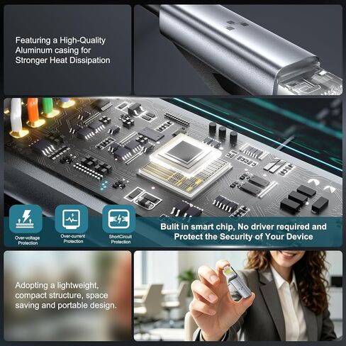 USB-C to Ethernet Adapter 1Gbps, Driver Free RJ45 to USB C Aluminum Adapter in Kuwait