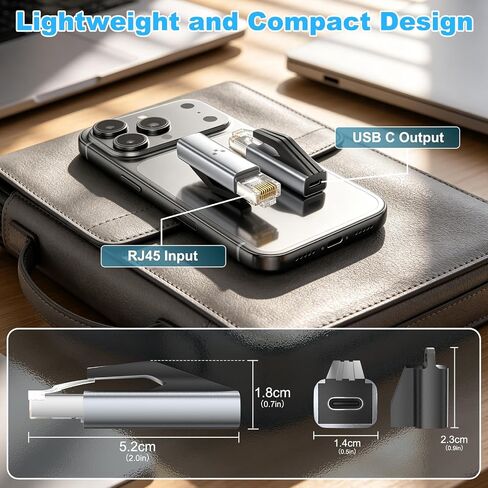 USB-C to Ethernet Adapter 1Gbps, Driver Free RJ45 to USB C Aluminum Adapter in Kuwait