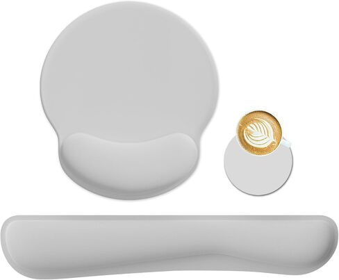 Ergonomic Keyboard Mouse Pad Wrist Rest Support Set for Laptop/Computer/Desktop,Memory Foam Hand Rest Wrist Cushion for Gaming/Office,Lightweight Comfortable & Pain Relief (Flowers) in Saudi Arabia
