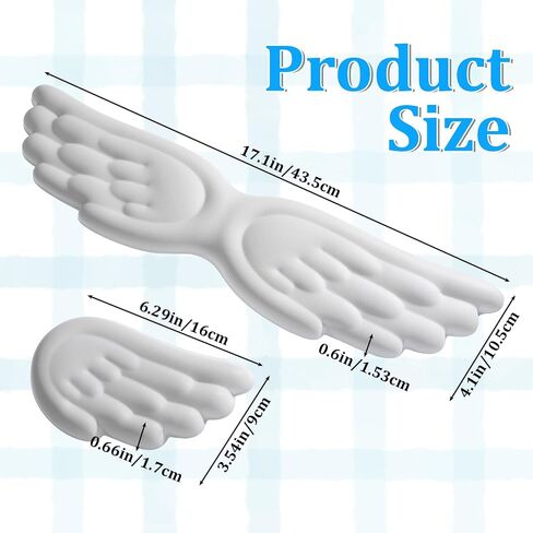 مجموعة مسند معصم Angel Wing مكونة من قطعتين، دعم معصم لوحة المفاتيح السحابية والفأرة، وسادة مريحة من إسفنج الذاكرة، دعم اليد، مسند راحة اليد للكمبيوتر، مضاد للانزلاق، مقاوم للماء، لطيف لألعاب الكمبيوتر المحمول والمكتب المنزلي in Kuwait