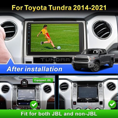 8 Core Radio Stereo for Toyota Tundra 2014-2021（ fit JBL or no JBL ） with Wireless CarPlay & Android Auto, 4+64G 9 Inch QLED Toyota Tundra Head Unit,Steering Wheel Control, GPS Navagation,AM/FM Radio in Saudi Arabia