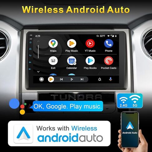 8 Core Radio Stereo for Toyota Tundra 2014-2021（ fit JBL or no JBL ） with Wireless CarPlay & Android Auto, 4+64G 9 Inch QLED Toyota Tundra Head Unit,Steering Wheel Control, GPS Navagation,AM/FM Radio in Saudi Arabia