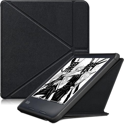 Smart Case for Kobo Libra Colour 7 Inch, Ratesell The Thinnest and Lightest Leather Smart Origami Cover Case for for 7" Kobo Libra Colour (2024) / Kobo Libra 2 (2021) eReader Black in Kuwait