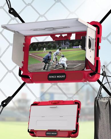 Dirose Game Changer Mounting Kit Cell Phone Fence Mount with Shade & Fan Portable Gamechanger Streaming Kit for Baseball Softball Tennis (Black+White) in Kuwait