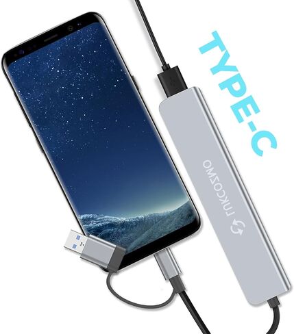 موزع USB C 7 في 1 مع مقسم USB 3.0 و4 منافذ USB وقارئ بطاقات SD/TF in Kuwait