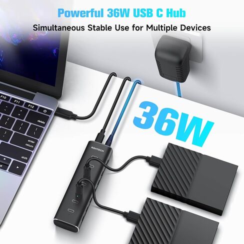 RSHTECH 7-Port Powered USB C 3.2 Hub 10Gbps, RSH-H7C in Kuwait