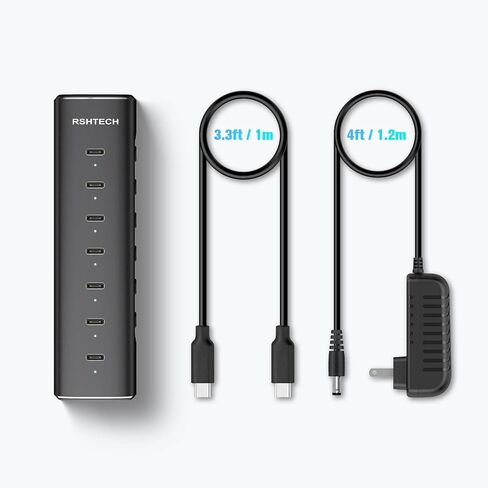 RSHTECH 7-Port Powered USB C 3.2 Hub 10Gbps, RSH-H7C in Kuwait