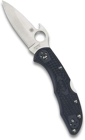 Spyderco Delica 4 Lightweight 7.15" Signature Folding Knife with 2.90" Saber-Ground Steel Blade and Emerson Opener - PlainEdge Grind - C11PGYW in Kuwait