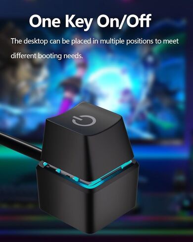 Oddtone PC Power Button, Desktop External Led Power Switch On/Off, 65 inch External PC Start Button Computer Case for Computer Motherboard in Kuwait