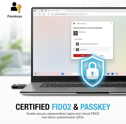 Thetis PRO-A for Business - USB A FIDO2 Security Key L1 MFA & Passkey Access for School ERP, Employee Online Account, Compatible with Coinbase Google Workspace Apple ID Window Salesfore - 2 Pack in Kuwait
