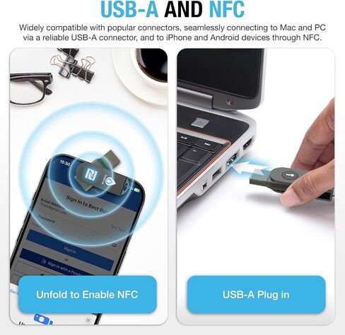 Thetis PRO-A for Business - USB A FIDO2 Security Key L1 MFA & Passkey Access for School ERP, Employee Online Account, Compatible with Coinbase Google Workspace Apple ID Window Salesfore - 2 Pack in Kuwait