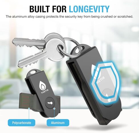 Thetis PRO-A for Business - USB A FIDO2 Security Key L1 MFA & Passkey Access for School ERP, Employee Online Account, Compatible with Coinbase Google Workspace Apple ID Window Salesfore - 2 Pack in Kuwait
