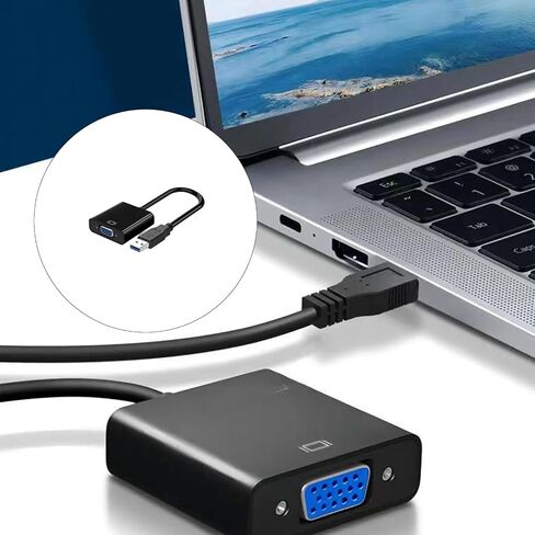 PANGBOER 1080P USB3.0 to VGA Video Converter Cable for Desktop Computer Monitor Projector Adapter Digital Converter in Kuwait