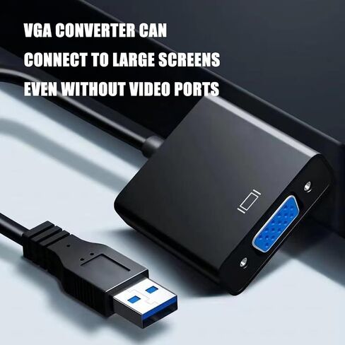 PANGBOER 1080P USB3.0 to VGA Video Converter Cable for Desktop Computer Monitor Projector Adapter Digital Converter in Kuwait