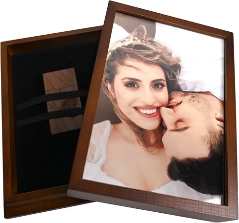 Wood USB Flash Drive Box - Fit 4x6'' Photo (without USB Stick) in Kuwait