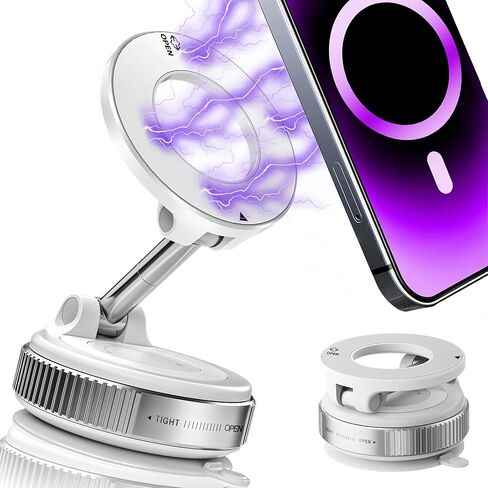 snanlen Upgraded 360° Vacuum Magnetic Phone Holder, Magnetic Car Phone Mount, Hands-Free Suction Cup Phone Holder for Car/Gym/Mirror/Shower, Car Mount Compatible with iPhone 17 Pro Max/Android in Kuwait