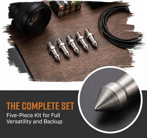 Zerodeko 5pcs Threaded Tripod Feet Spikes 3/8 Inch Stainless Steel Tripod Screw in Feet with Enhanced Stability and Improved Grip for Outdoor Photography Support in Kuwait