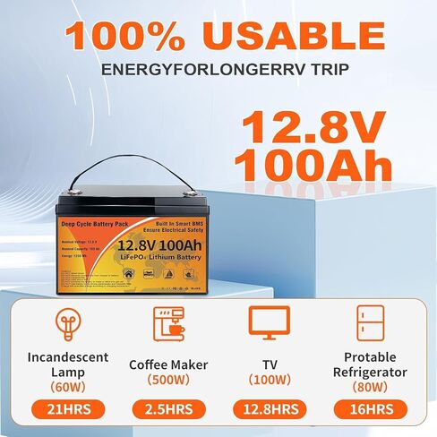 بطارية LiFePO4 12 فولت 100 أمبير في الساعة، مجموعة بطارية ليثيوم 1280 وات في الساعة 31 Smart 100A BMS، 15000+ دورات عميقة، عمر افتراضي يصل إلى 10 سنوات، حماية من درجة الحرارة المنخفضة، خفيفة الوزن بحد أقصى 4P4S 1280 وات في الساعة لمحرك التصيد، المركبات ال in Kuwait