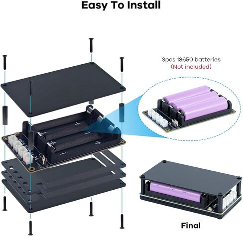 LAFVIN Uninterruptible Power Supply (UPS) Module for Raspberry Pi/Jetson Nano Supports Charging and Power Output at The Same Time 3S & 5V 5A Output in Kuwait