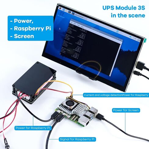 LAFVIN Uninterruptible Power Supply (UPS) Module for Raspberry Pi/Jetson Nano Supports Charging and Power Output at The Same Time 3S & 5V 5A Output in Kuwait