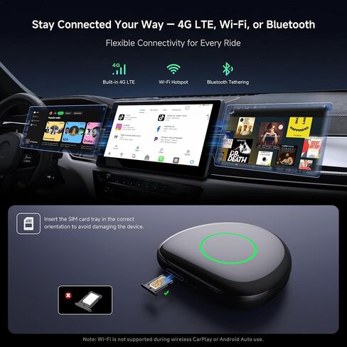 محول CarPlay اللاسلكي وAndroid Auto Magic AI Box 4GB+64GB in Kuwait