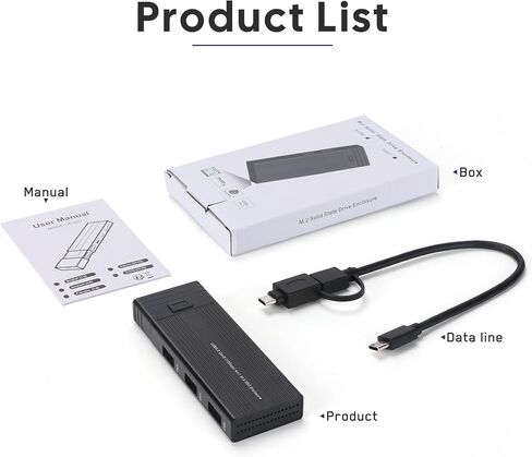 Fanblack Aluminum M.2 NVME SATA SSD Enclosure Adapter, USB 3.2 Gen 2 (10 Gbps) to NVME with 3 USB 3.2 Gen 2 10Gbps A Port , Support UASP Trim for SSDs 2242/2260/2280 in Saudi Arabia