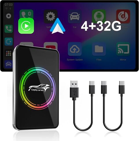 صندوق AI 3in1 لسيارات CarPlay السلكية، 4 جيجابايت + 32 جيجابايت، محول لاسلكي in Kuwait
