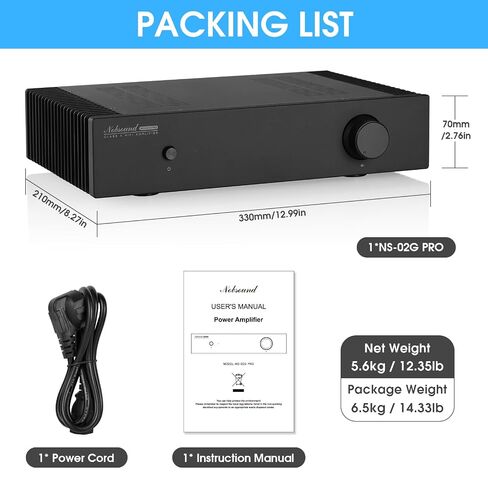 Nobsound Class A Stereo Amplifier: Single-Ended HiFi Integrated Speaker Amp Dual RCA Input Symmetrical Circuit for Home Audio Audiophiles (NS-02G PRO) in Kuwait