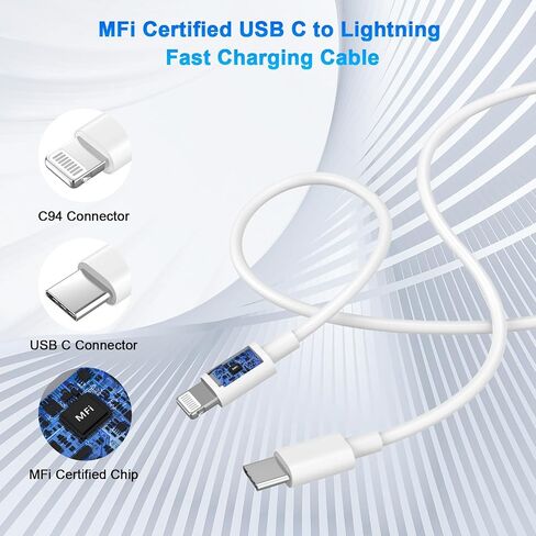[Apple MFi Certified] iPhone Charger Lightning Cable Cord 10FT Long in Kuwait